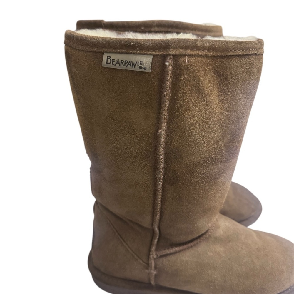 BearPaw Tan Suede Boots with Cream Lining - Picture 4 of 7